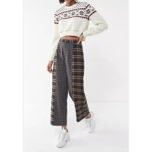 Urban OUTFITTERS Plaid Patchwork Cotton Grunge Retro High-Rise Pants Size 0